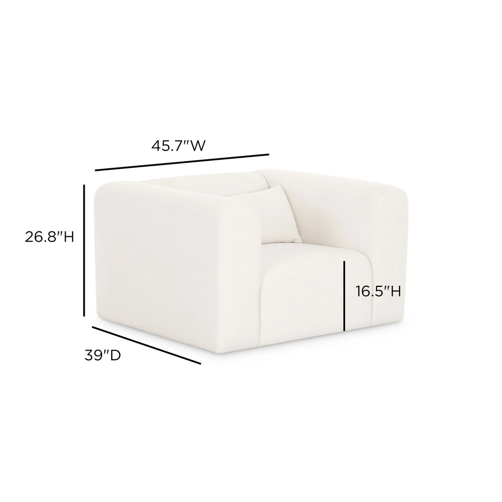 Tarra Cream Performance Chenille Armchair