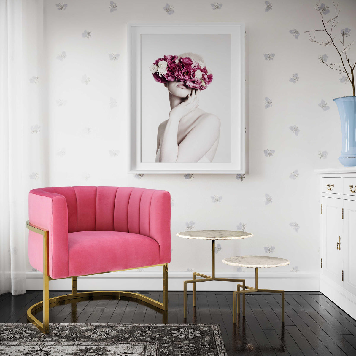 Magnolia Performance Velvet Accent Chair - Gold Base