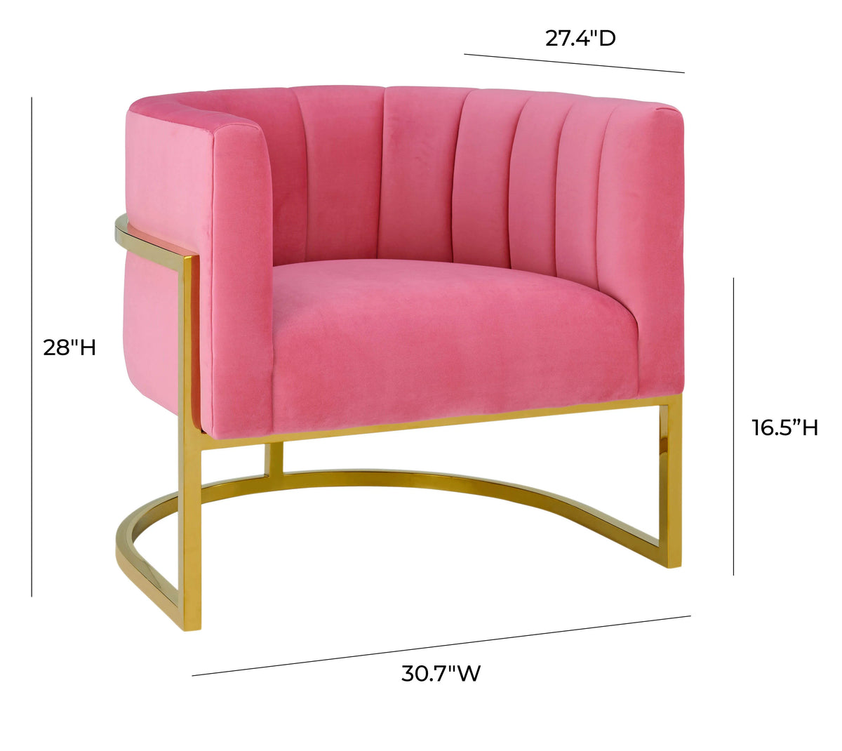 Magnolia Performance Velvet Accent Chair - Gold Base