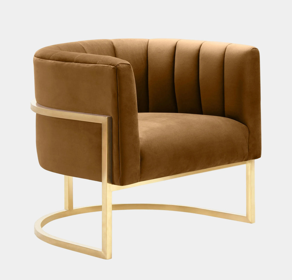 Magnolia Performance Velvet Accent Chair - Gold Base