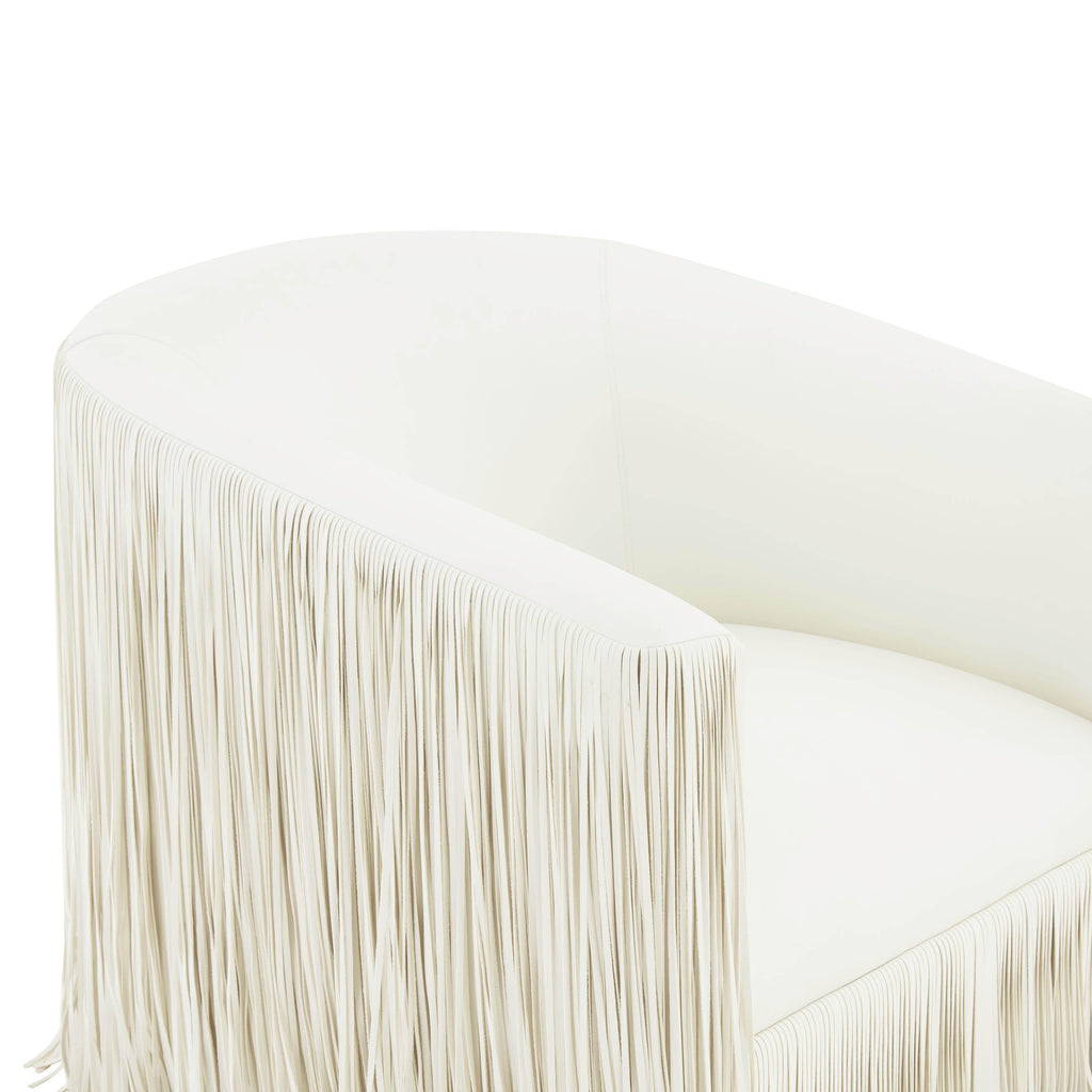 Shag Me Performance Vegan Leather Swivel Accent Chair
