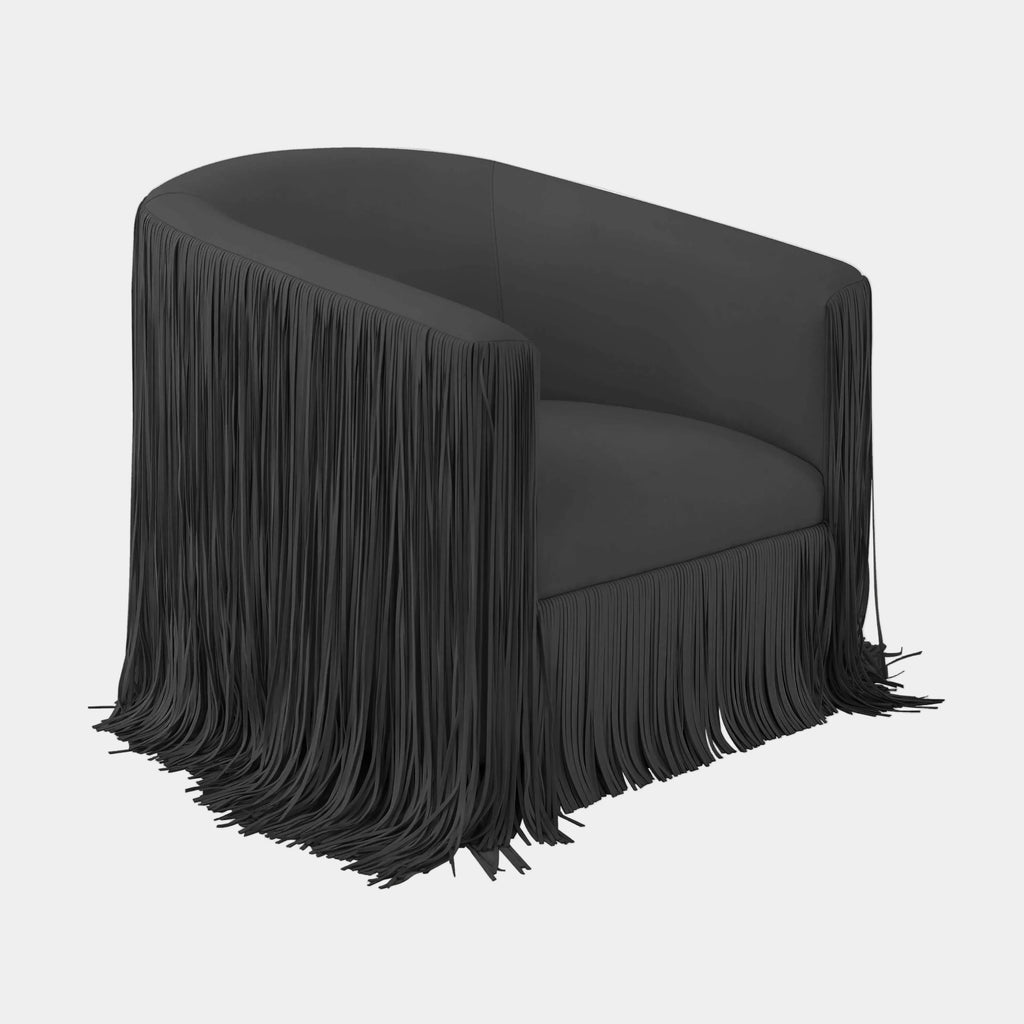 Shag Me Performance Vegan Leather Swivel Accent Chair