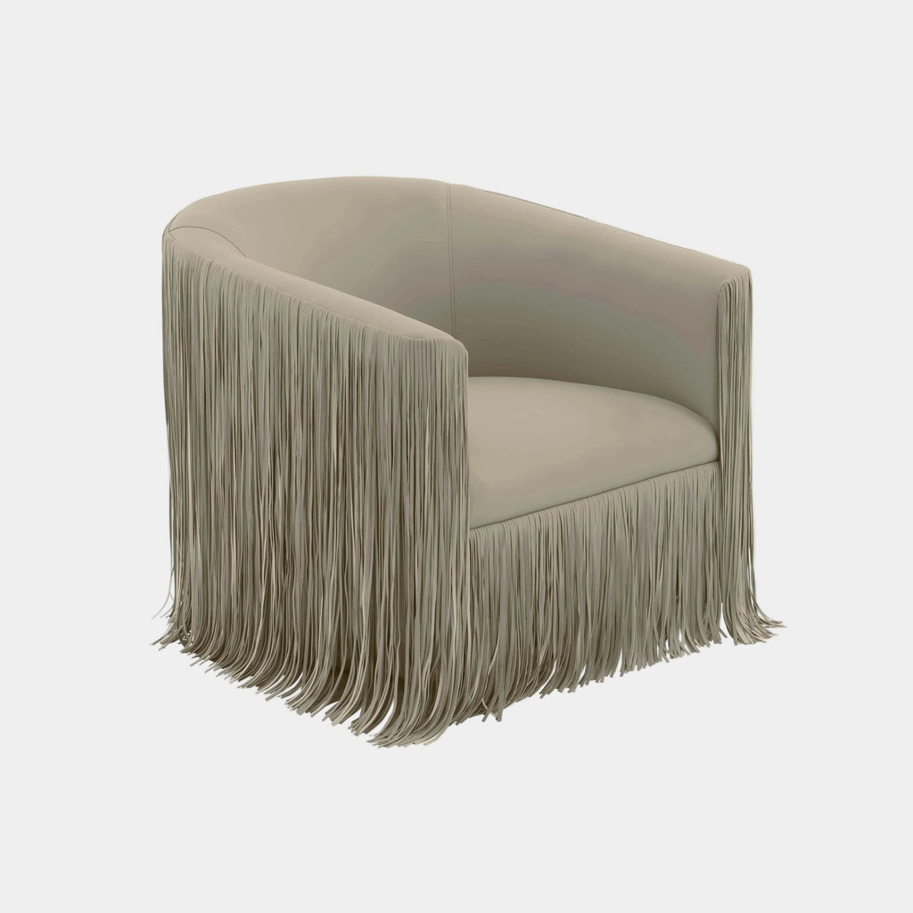 Shag Me Performance Vegan Leather Swivel Accent Chair