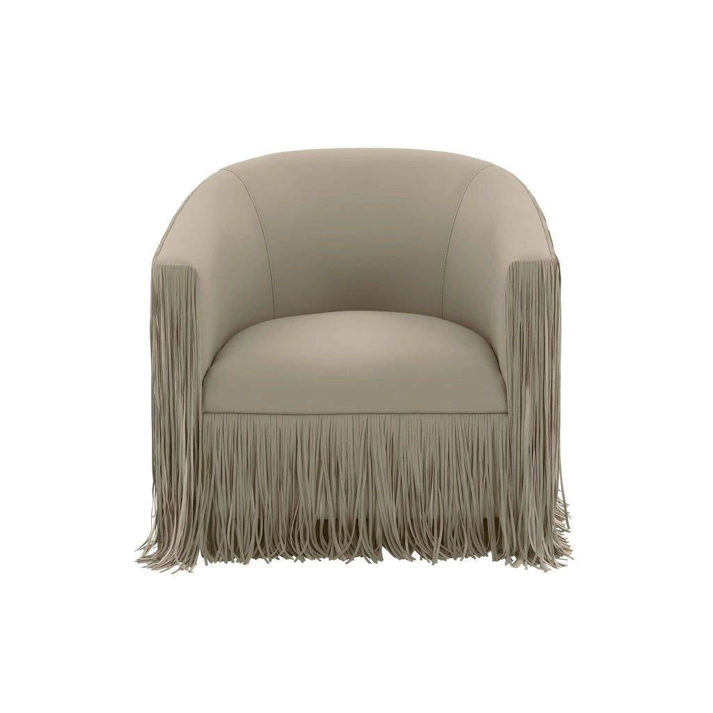 Shag Me Performance Vegan Leather Swivel Accent Chair