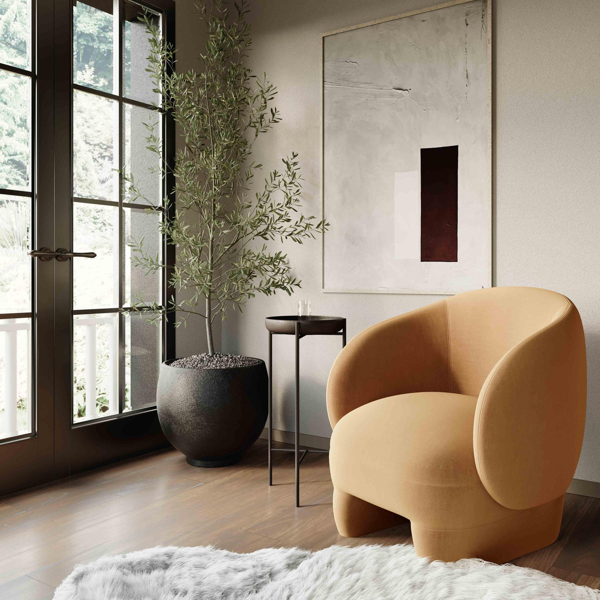 Kiki Performance Velvet Accent Chair