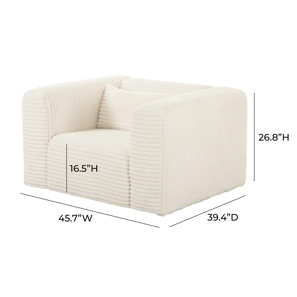 Tarra Fluffy Oversized Performance Corduroy Armchair