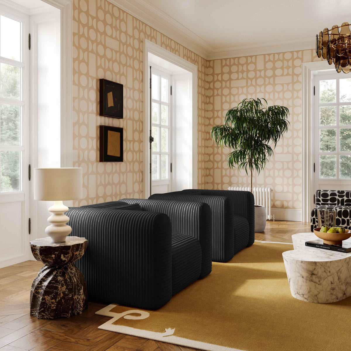 Tarra Fluffy Oversized Performance Corduroy Armchair