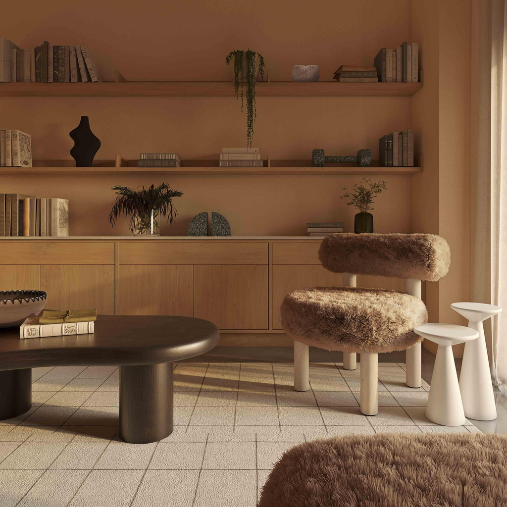 Carmel Contract-Grade Vegan Shearling Accent Chair