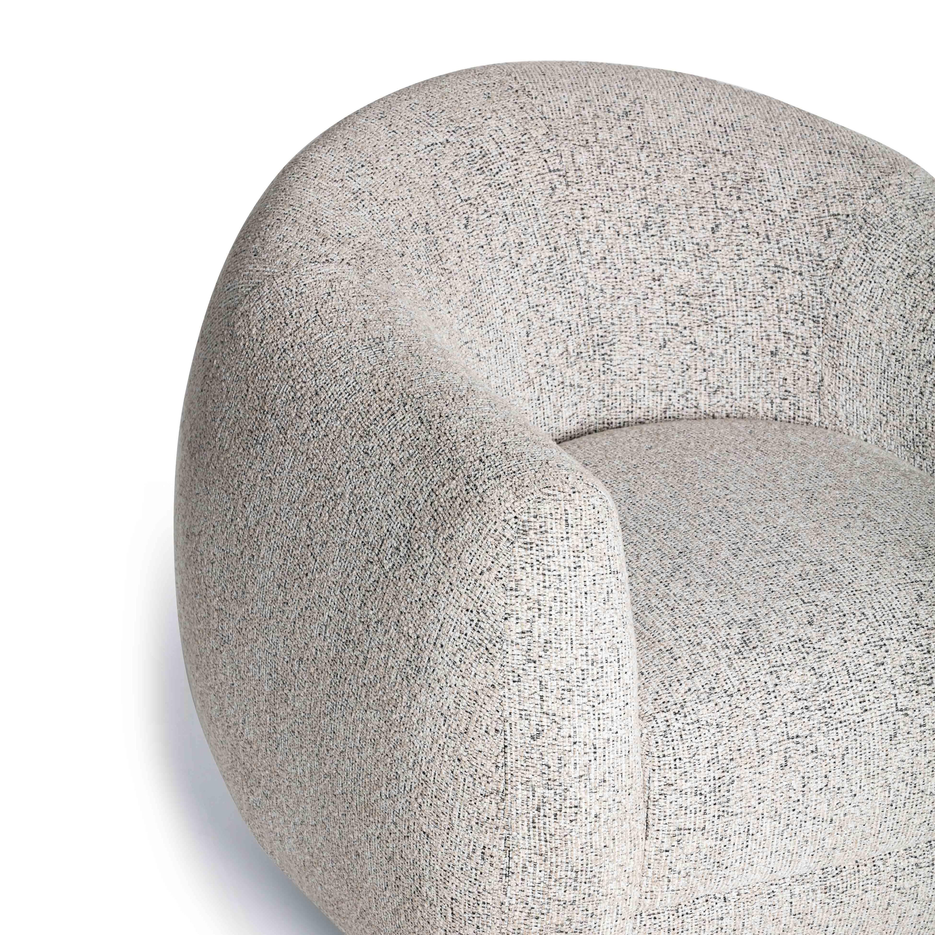 Judy Black and White Woven Performance Fabric Swivel Chair