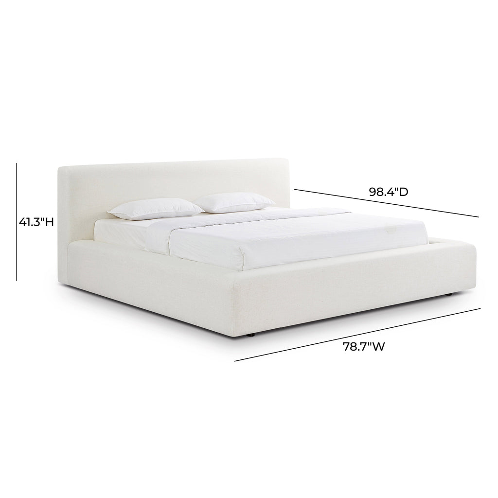 Meena Cream Upcycled Performance Linen Storage Bed