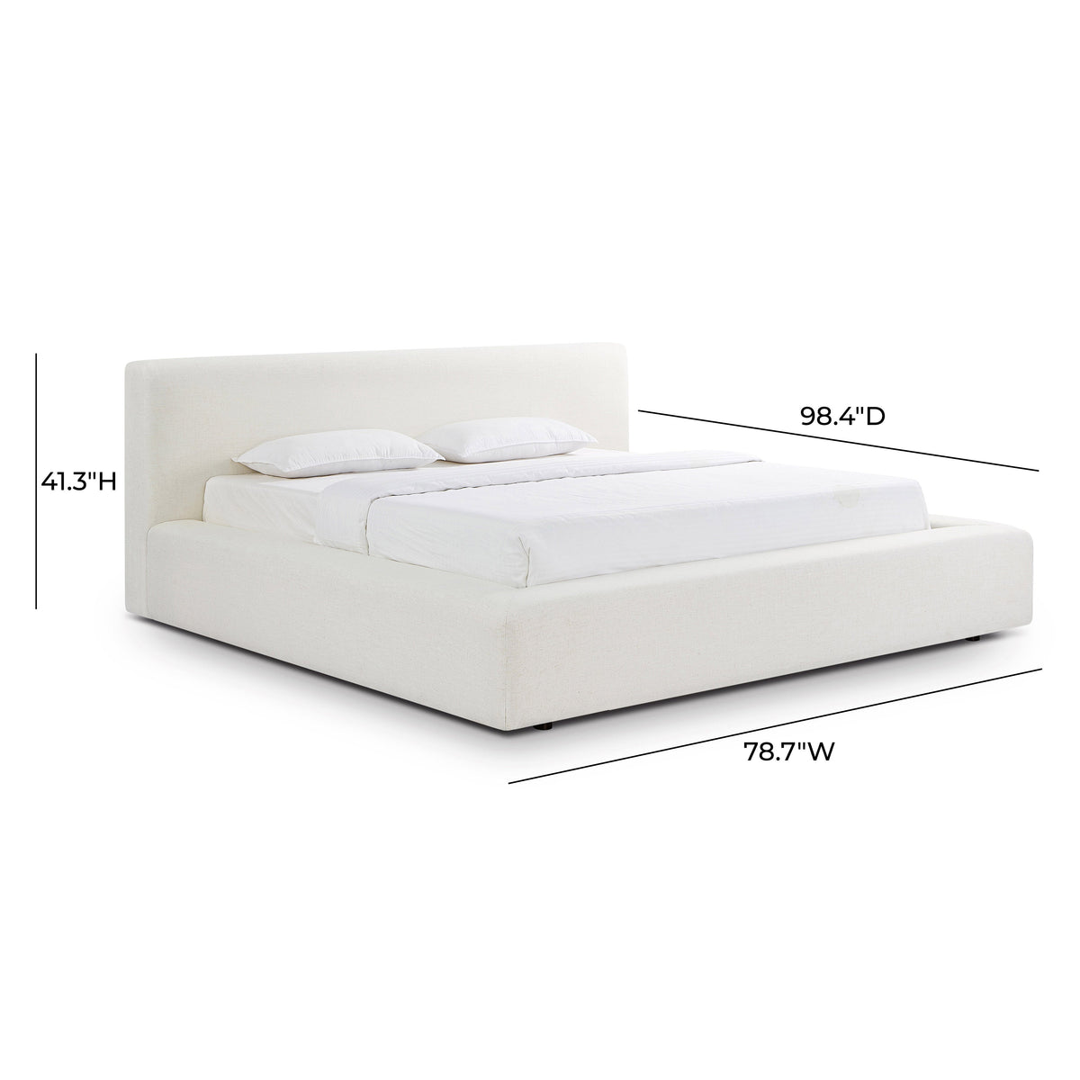 Meena Cream Upcycled Performance Linen Storage Bed