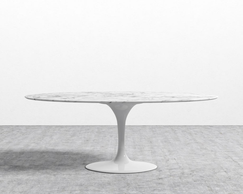 Tulip Table Oval - Carrara White Marble