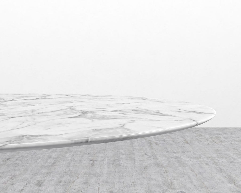 Tulip Table Oval - Carrara White Marble