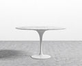 Tulip Table Round - Carrara White Marble