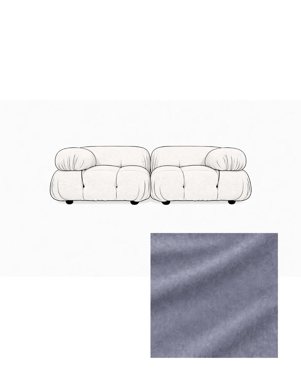Mario Bellini Two-Seater Velvet Sofa