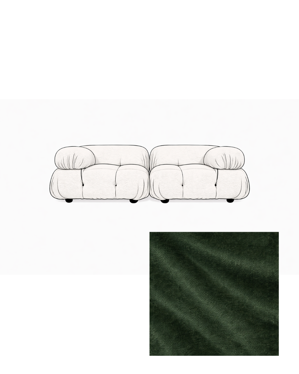 Mario Bellini Two-Seater Velvet Sofa