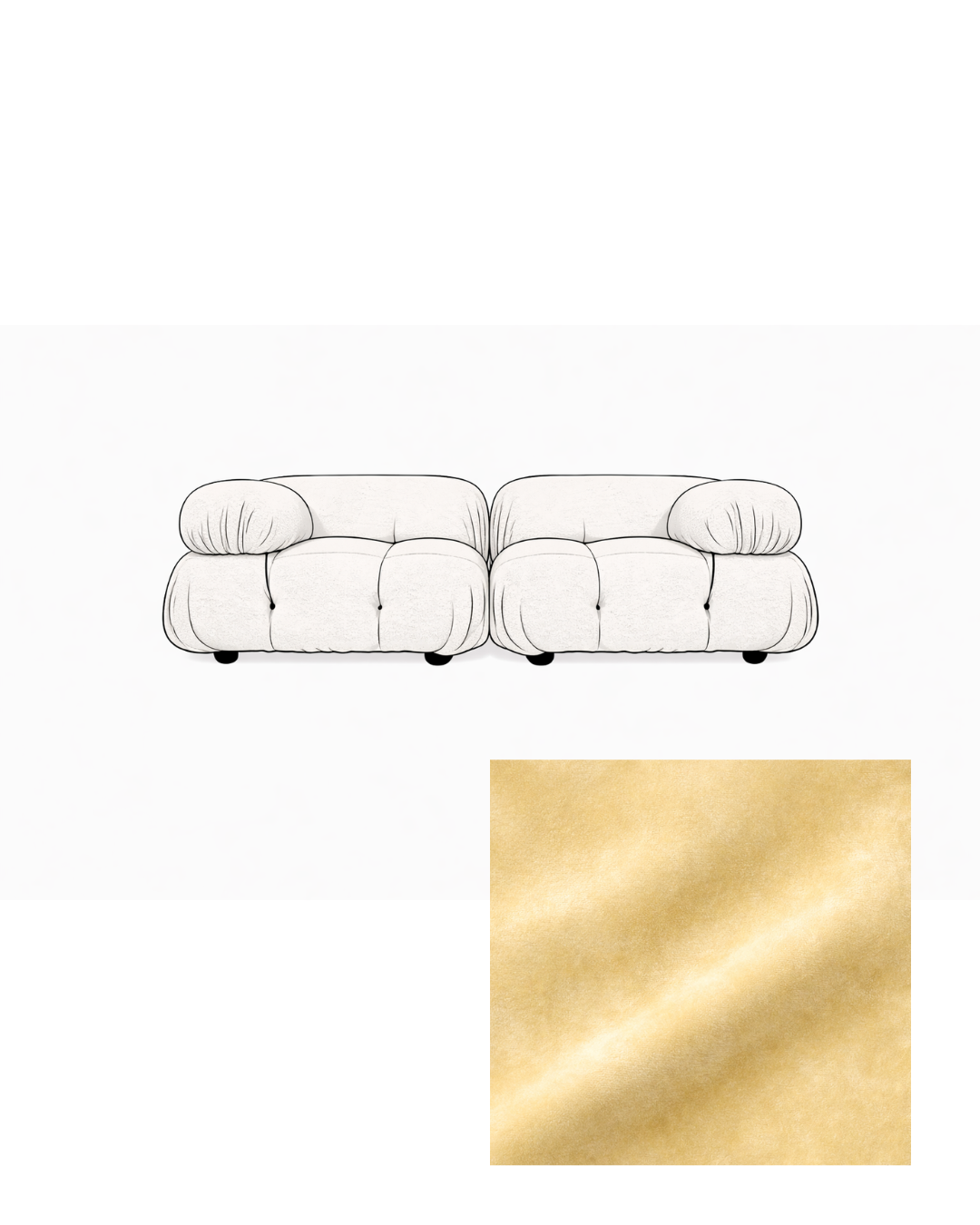 Mario Bellini Two-Seater Velvet Sofa
