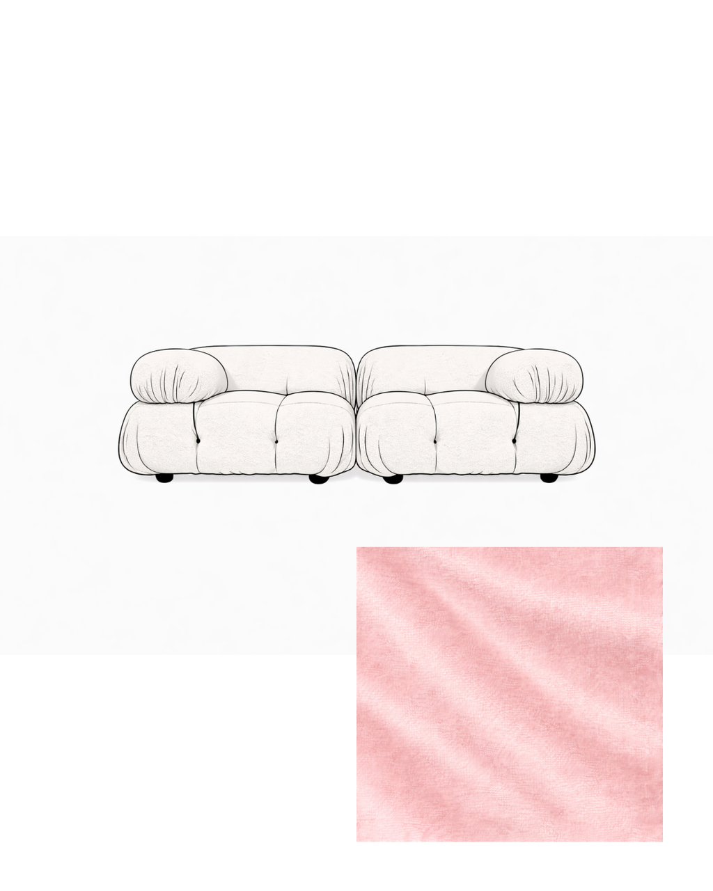 Mario Bellini Two-Seater Velvet Sofa