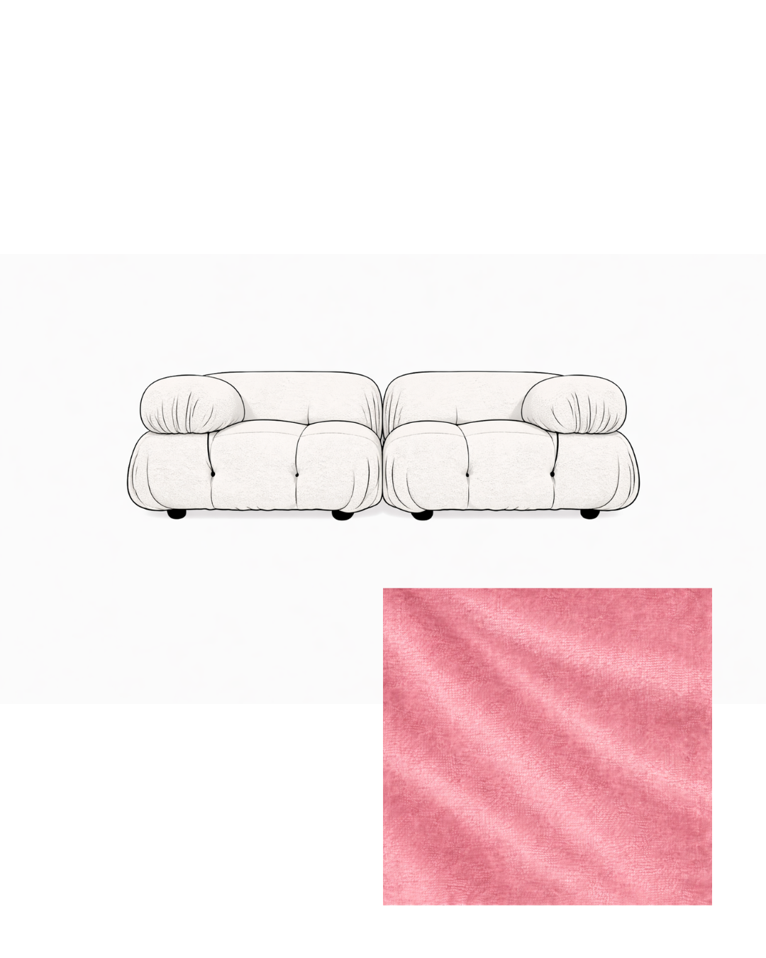 Mario Bellini Two-Seater Velvet Sofa