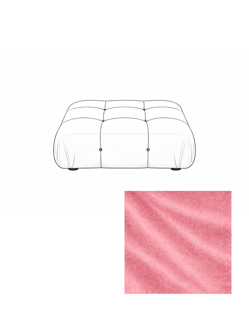 Mario Bellini Velvet Ottoman