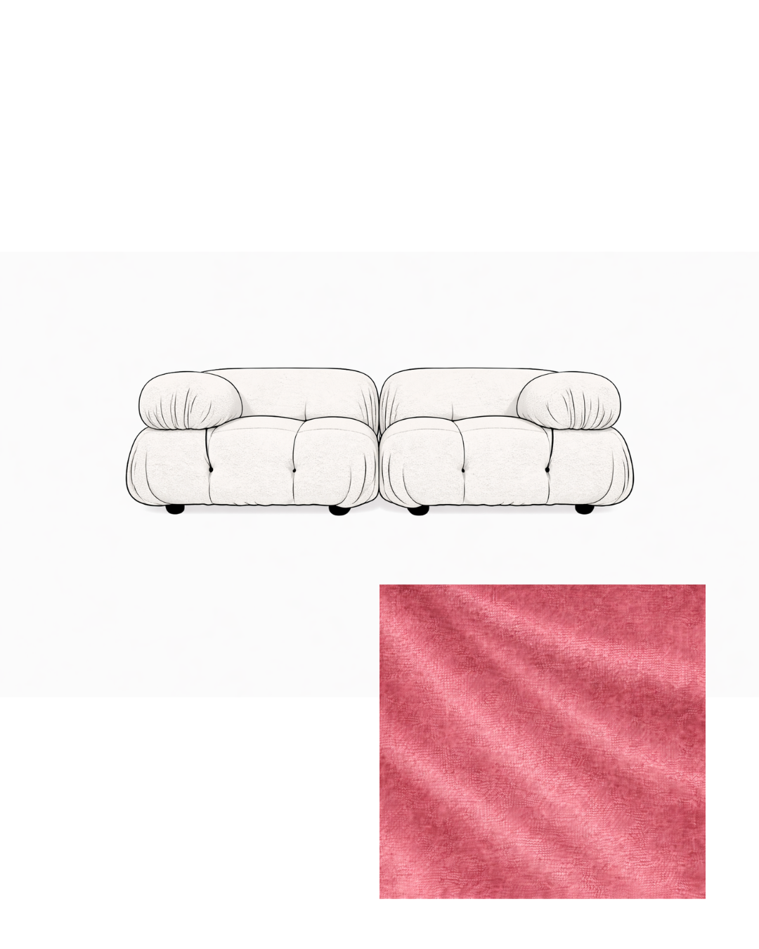 Mario Bellini Two-Seater Velvet Sofa