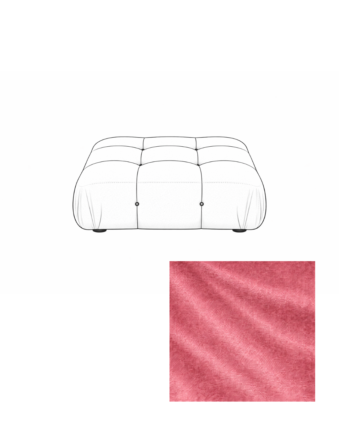 Mario Bellini Velvet Ottoman