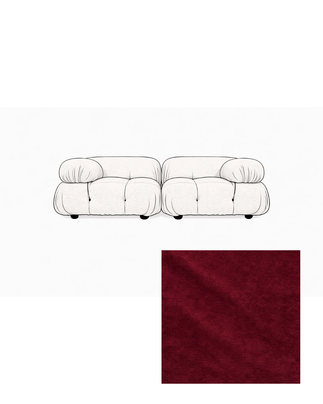 Mario Bellini Two-Seater Velvet Sofa