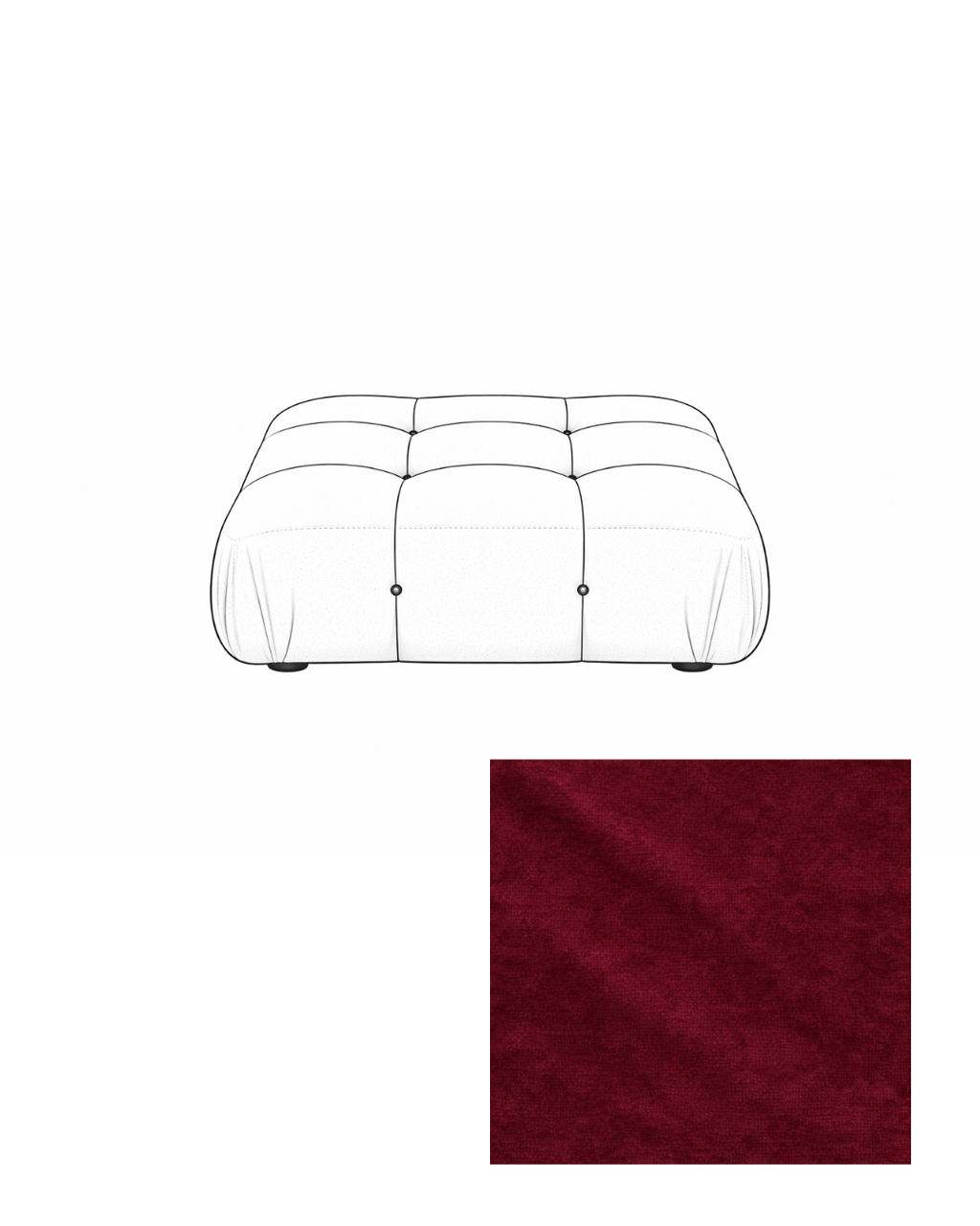 Mario Bellini Velvet Ottoman