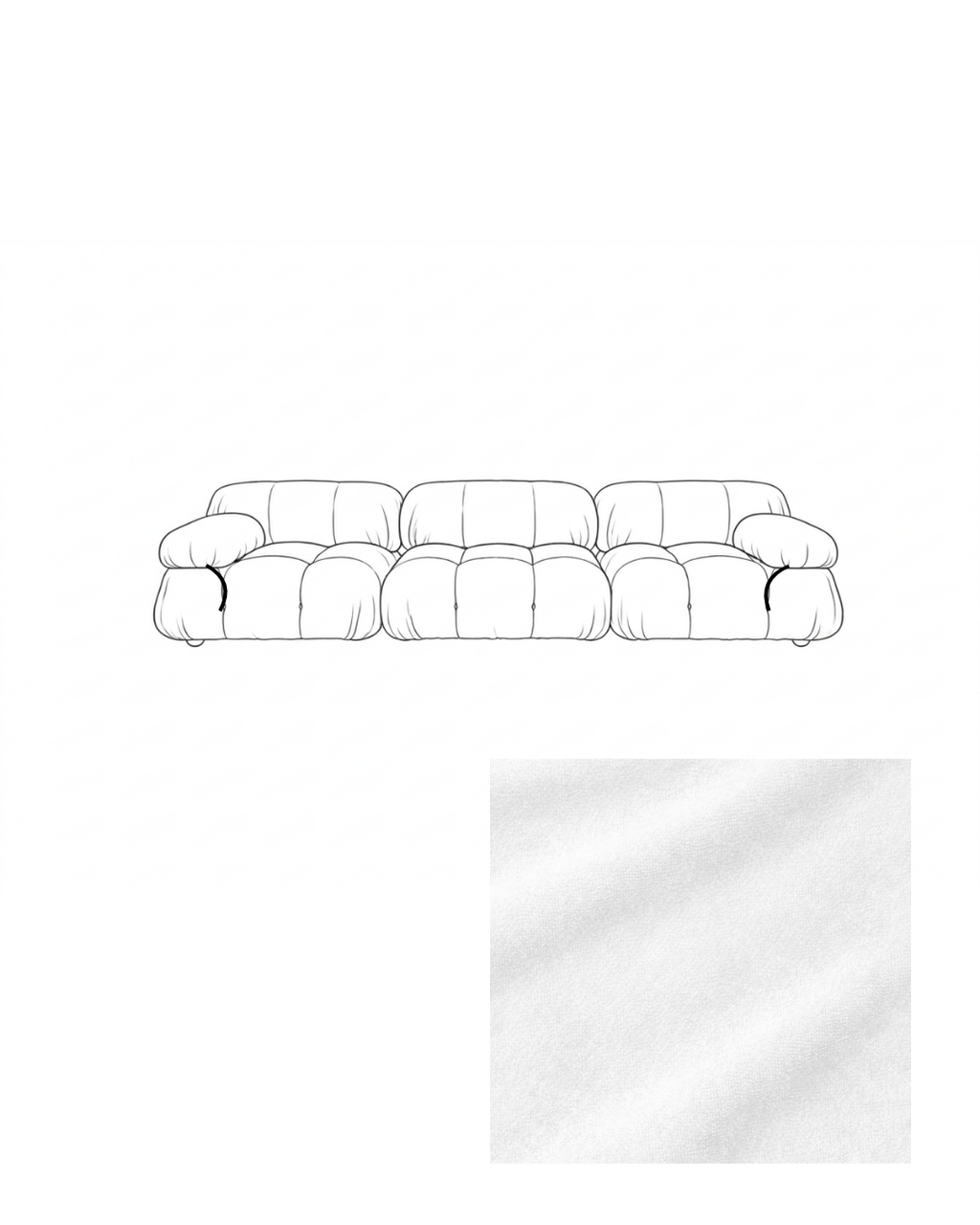 Mario Bellini Three-Seater Velvet Sofa