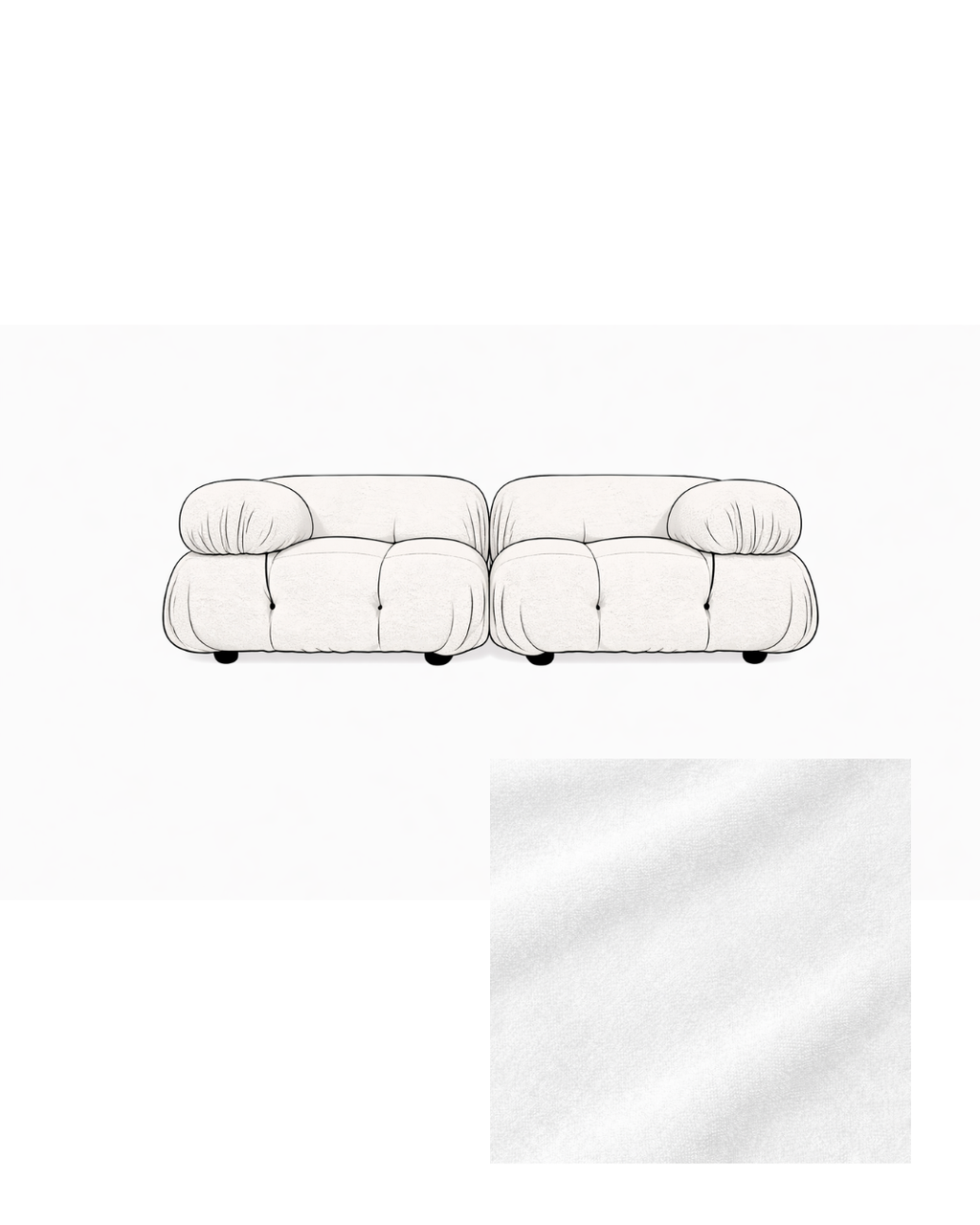 Mario Bellini Two-Seater Velvet Sofa