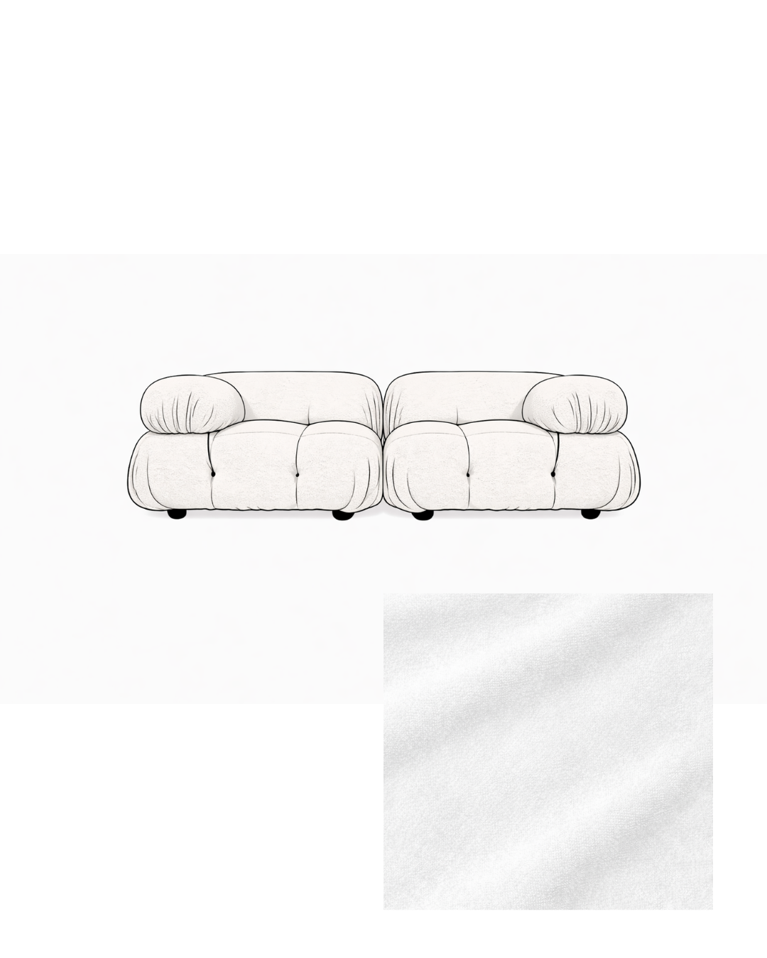Mario Bellini Two-Seater Velvet Sofa