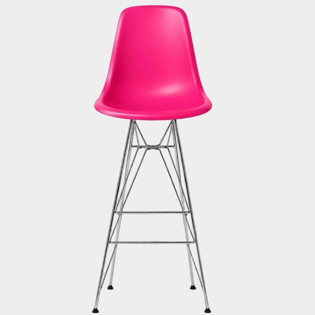 Eames Eiffel Molded Stool with Chrome Legs (27")