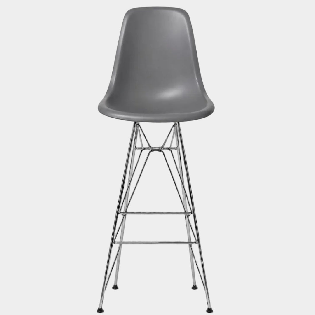 Eames Eiffel Molded Stool with Chrome Legs (27")