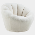 Dream Faux Sheepskin Fur Upholstered Swivel Accent Chair