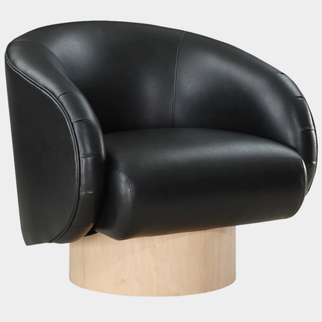 Gibson Vegan Leather Upholstered Swivel Accent Chair
