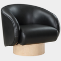 Gibson Vegan Leather Upholstered Swivel Accent Chair
