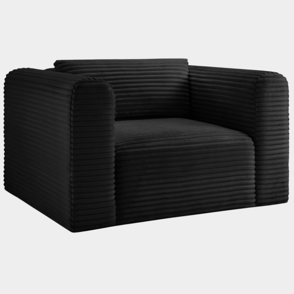 Shaggy Corduroy Performance Fabric Upholstered Accent Chair