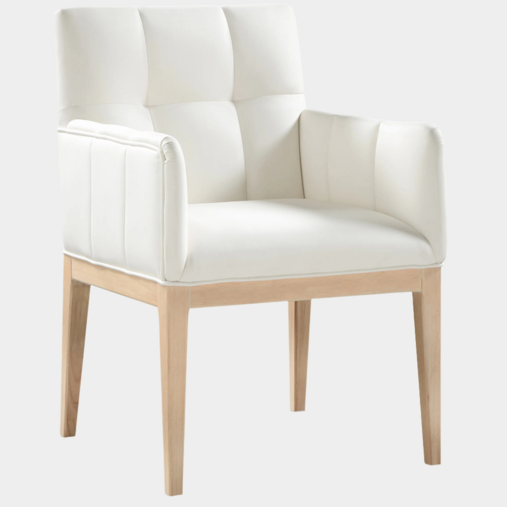 Adrian Vegan Leather Upholstered Dining Arm Chair