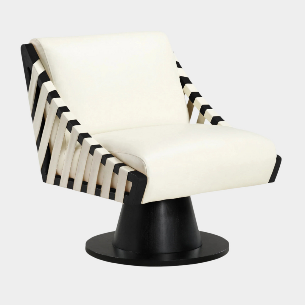 Millwin Vegan Leather Upholstered Swivel Accent Chair