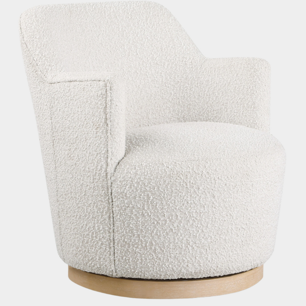 Clarita Boucle Fabric Upholstered Swivel Accent Chair