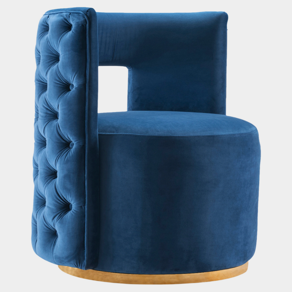 Theo Velvet Upholstered Swivel Accent Chair