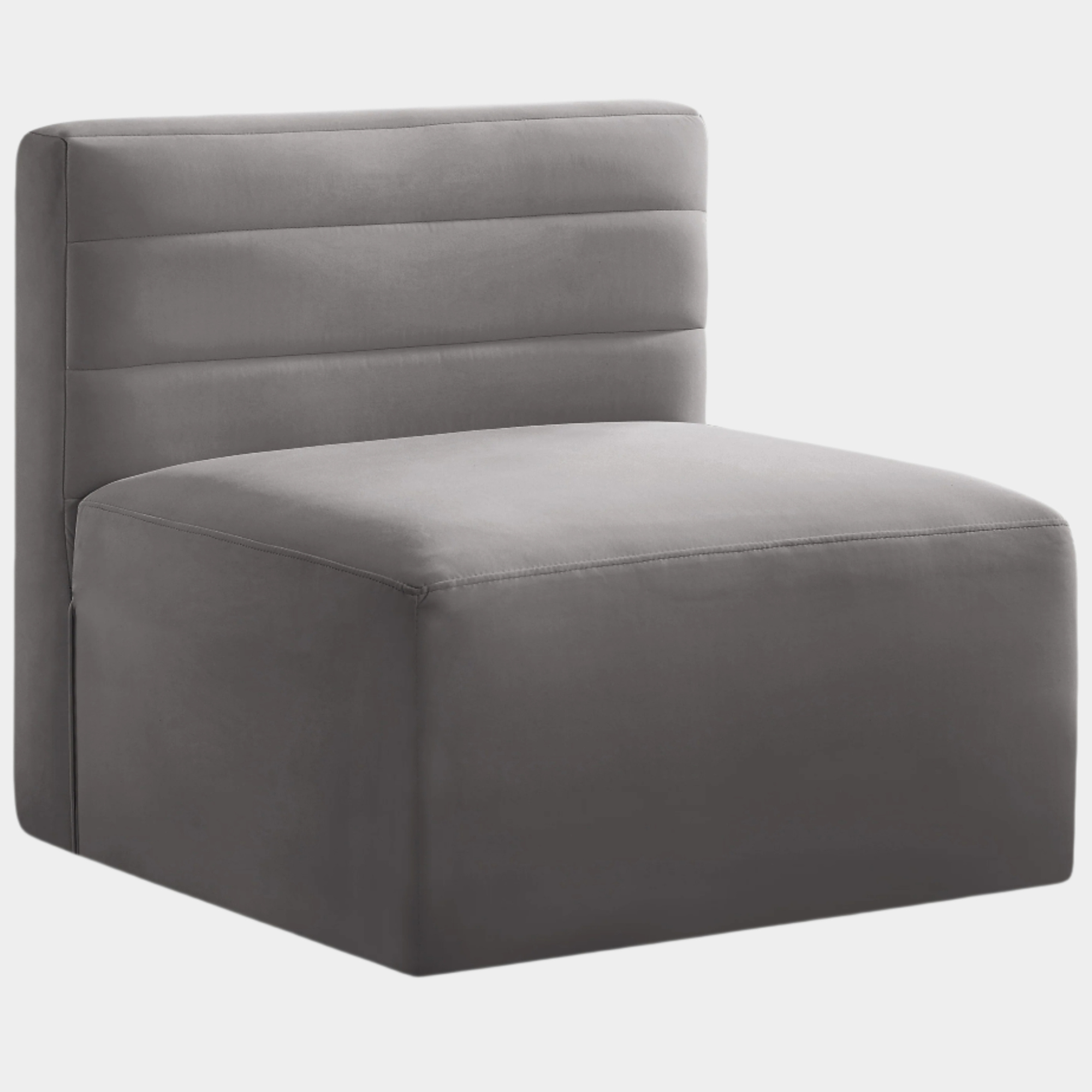 Quincy Velvet Upholstered Comfort Armless Modular Chair
