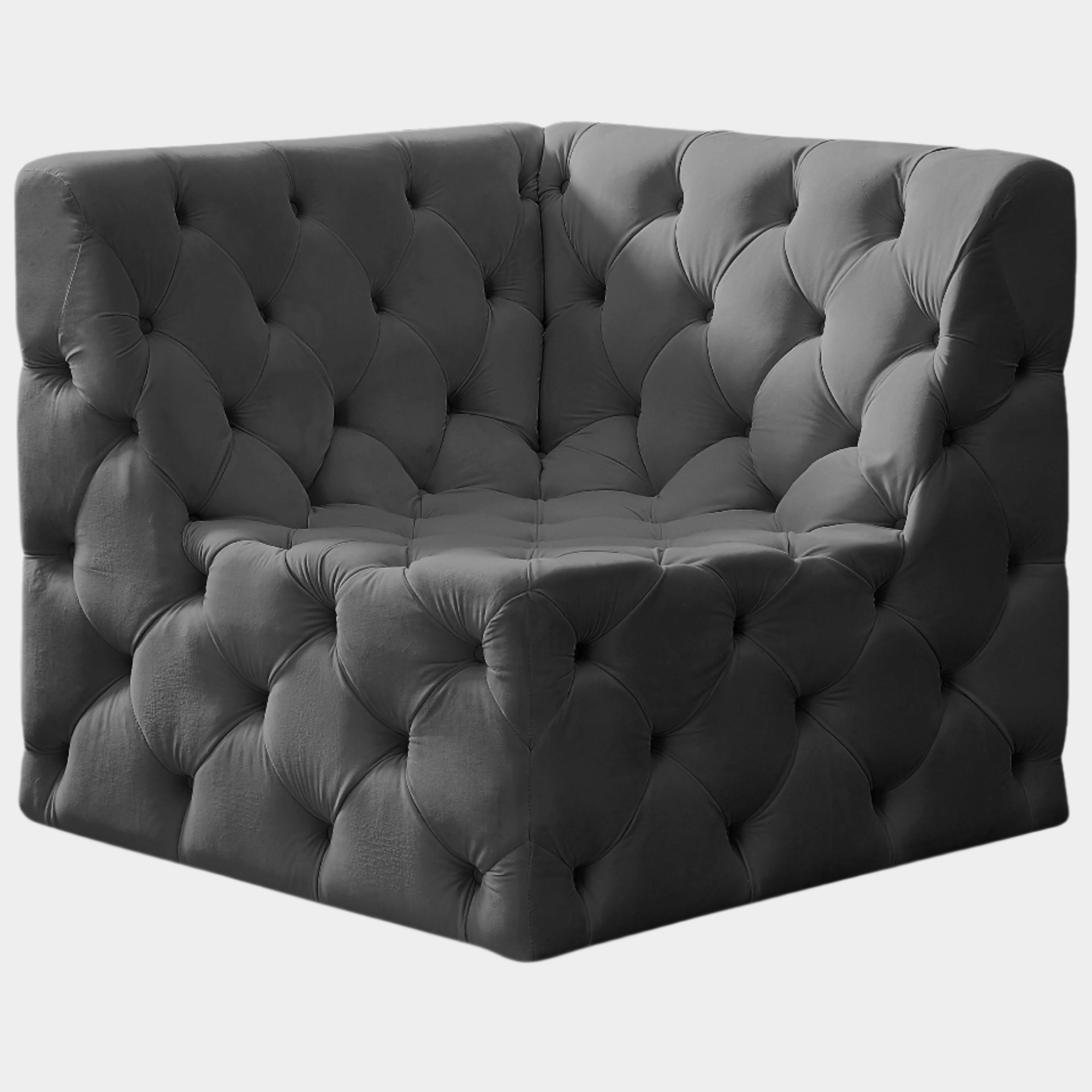Tuft Velvet Upholstered Corner Modular Chair