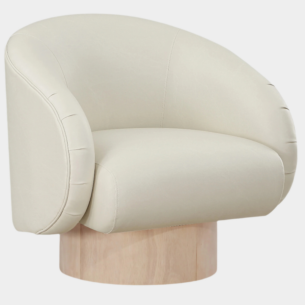 Gibson Vegan Leather Upholstered Swivel Accent Chair