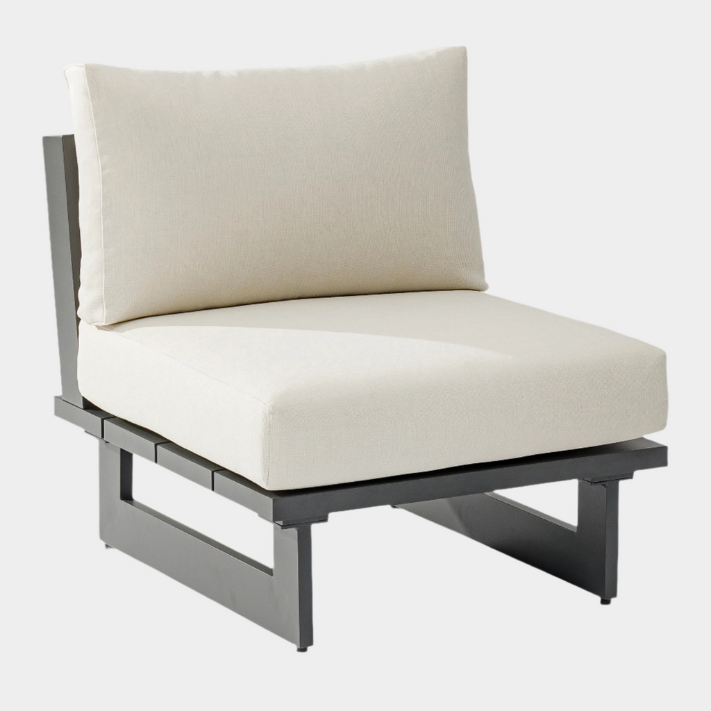 Maldives Water Resistant Fabric Upholstered Outdoor Patio Modular Armless Chair