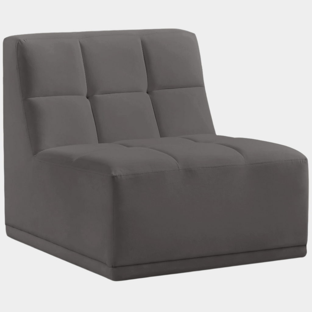 Relax Velvet Upholstered Armless Modular Chair