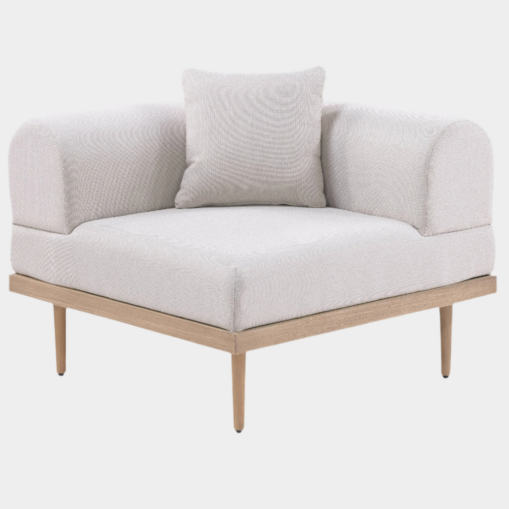 Laguna Resilient Water Resistant Fabric Upholstered Outdoor Patio Modular Corner Chair