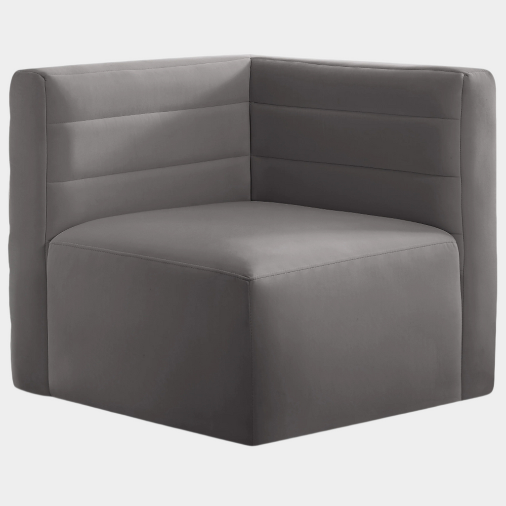 Quincy Velvet Upholstered Comfort Corner Modular Chair