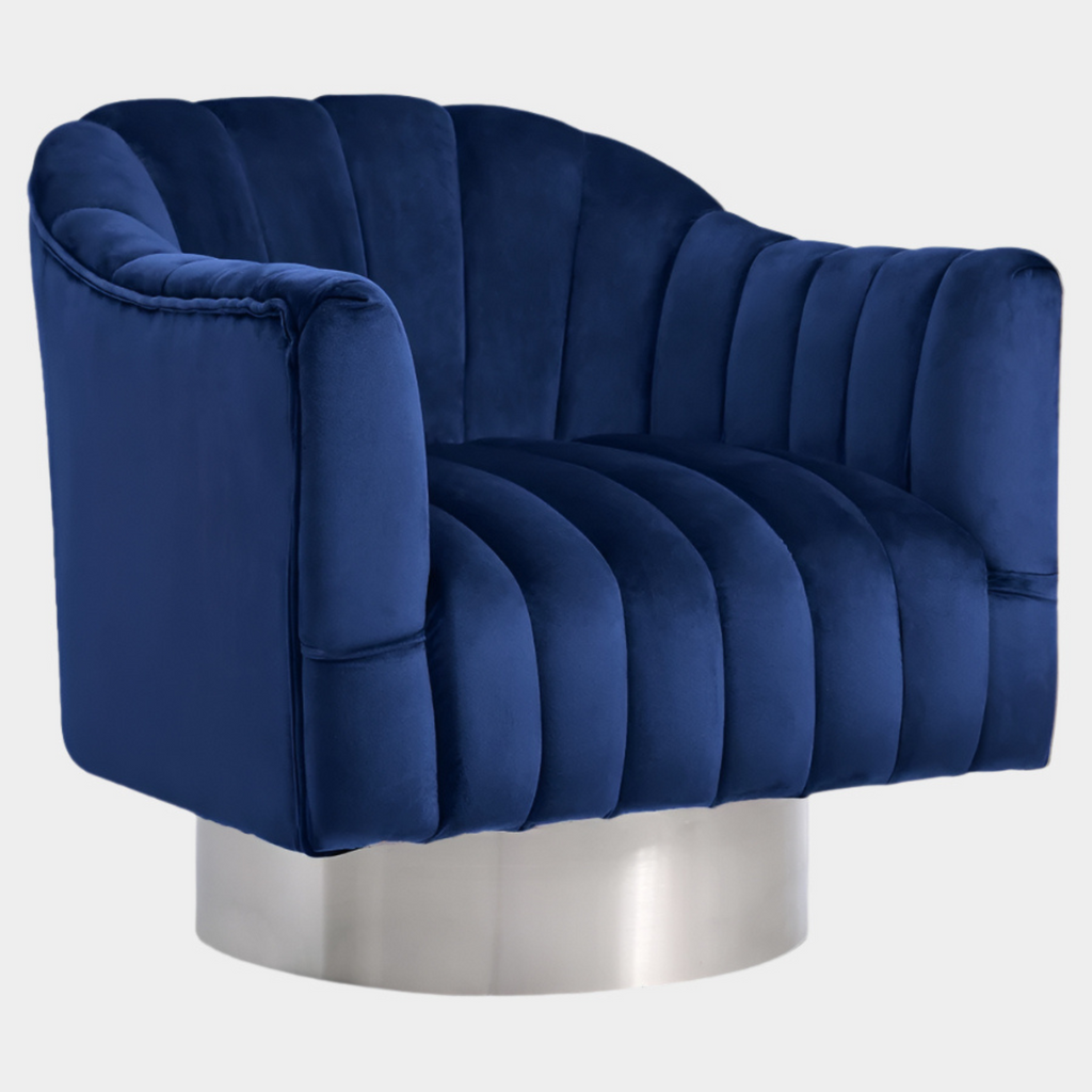 Farrah Velvet Upholstered Swivel Accent Chair