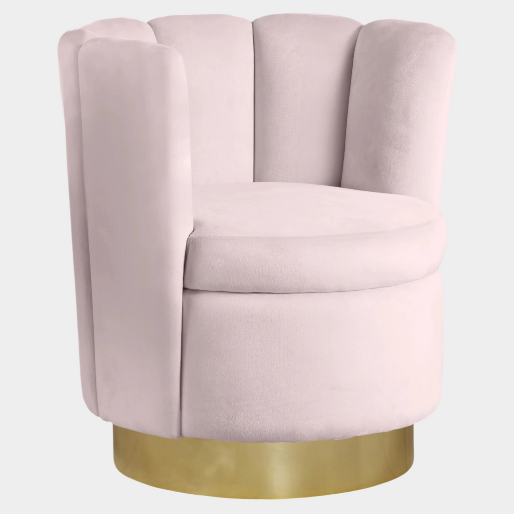 Lily Velvet Upholstered Swivel Accent Chair